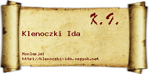 Klenoczki Ida névjegykártya