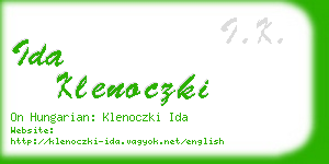 ida klenoczki business card
